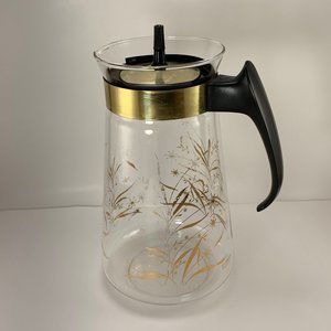 Pyrex 1960's 10 Cup Flower Design Carafe w Lid